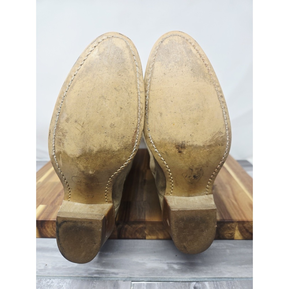 Acme Women Size‎ 5.5 O Tan Suede Leather Western Cowgirl Pull On Boots USA - Picture 10 of 11